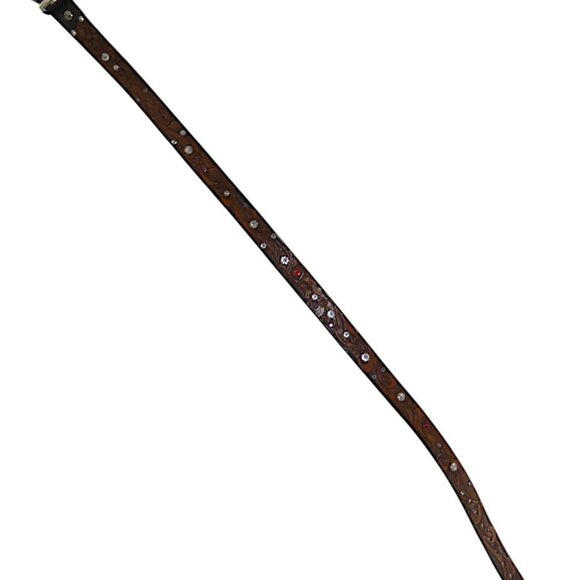 USA Handmade Western Leather Belt Rhinestone Cowgirlcore Rodeo Glam y2k - Picture 10 of 12